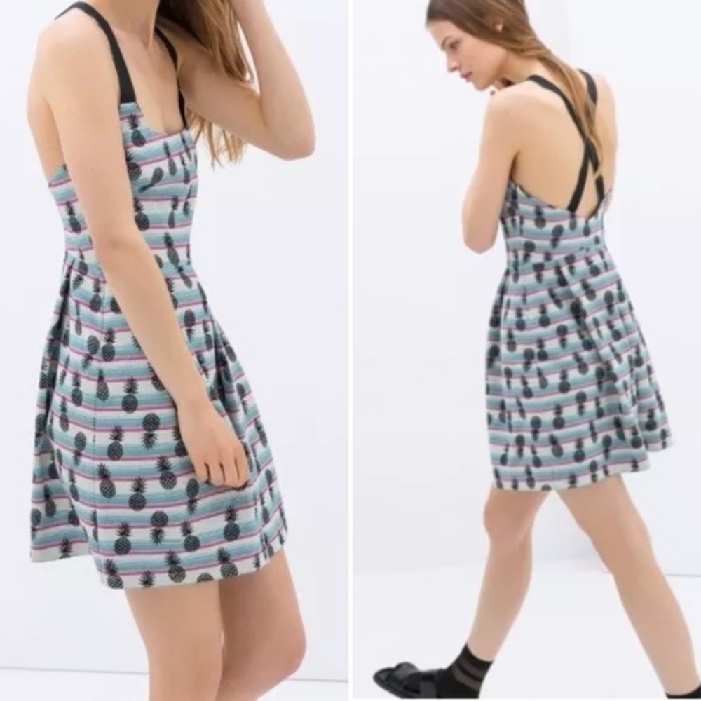 Zara pineapple print dress